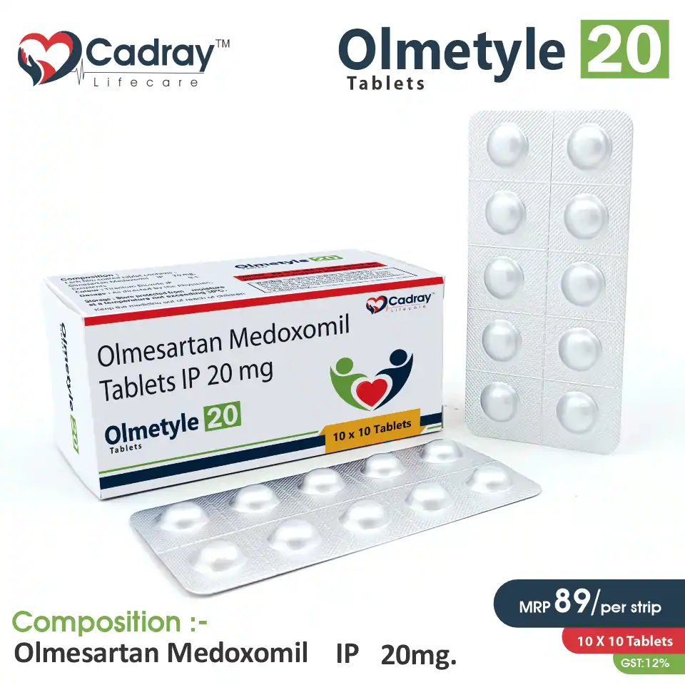 Olmesartan 20mg Tablet Image with Price and Packing Details PCD pharma franchise